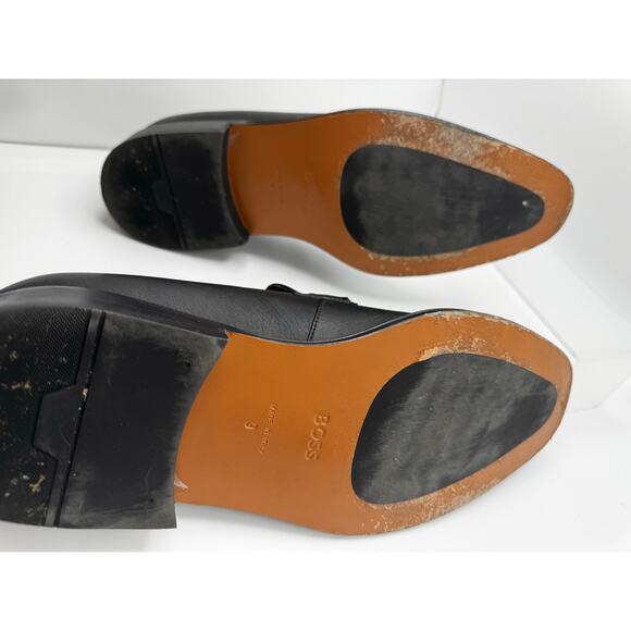 BOSS LEATHER LOAFERS WITH BRANDED HARDWARE MEN’s 9 - Picture 8 of 16